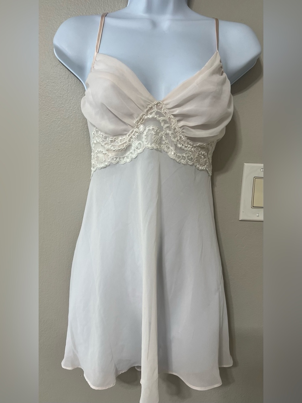Secret Treasures Y2K Blush Lace Babydoll Camisole Top L Coquette Fairy